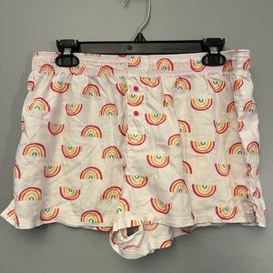 Victoria secret bedtime short, rainbows with white base and size medium.